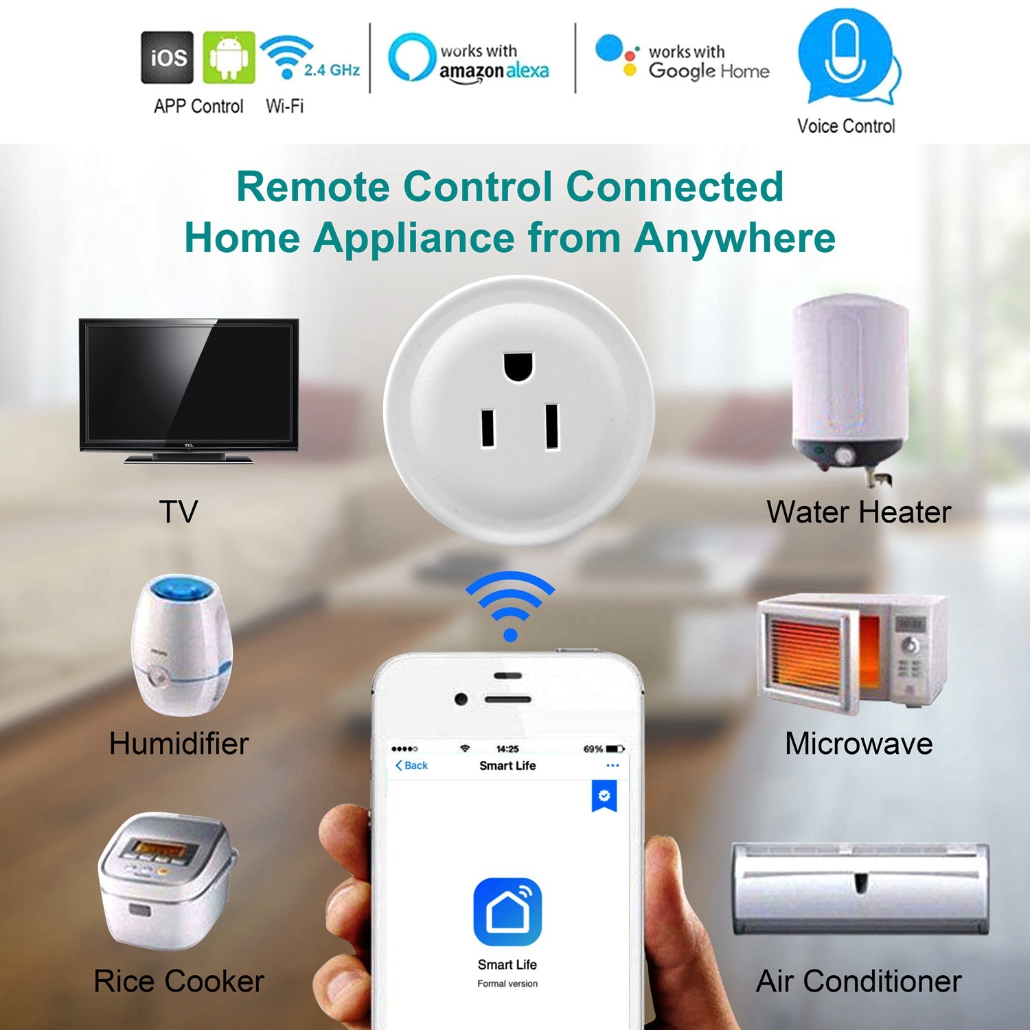 WiFi Smart Plug – Works with Alexa & Google Home, App & Voice Control with Timer