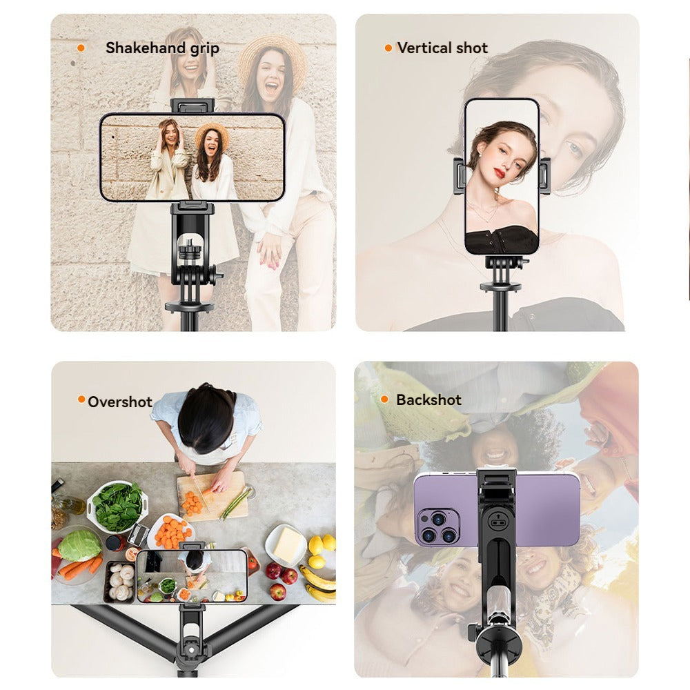 Selfie Stick Tripod with Fill Light & Wireless Remote – Extendable Phone Stand for Travel & Video