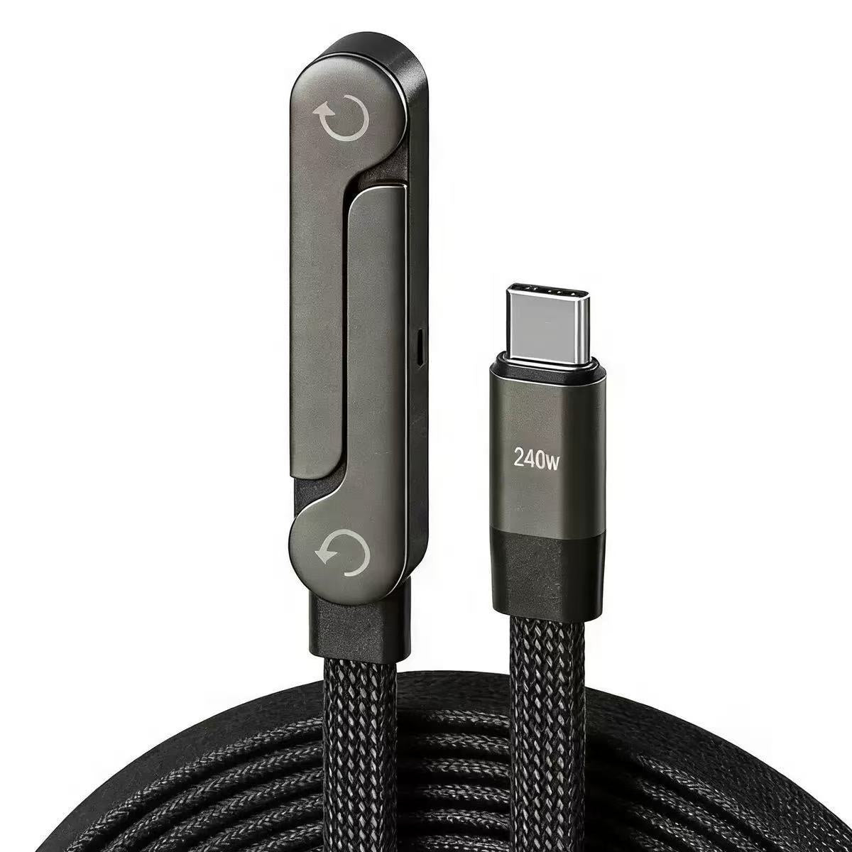 240W Fast-Charging Cable with Foldable Stand – Multi-Device Data & Charging Cable