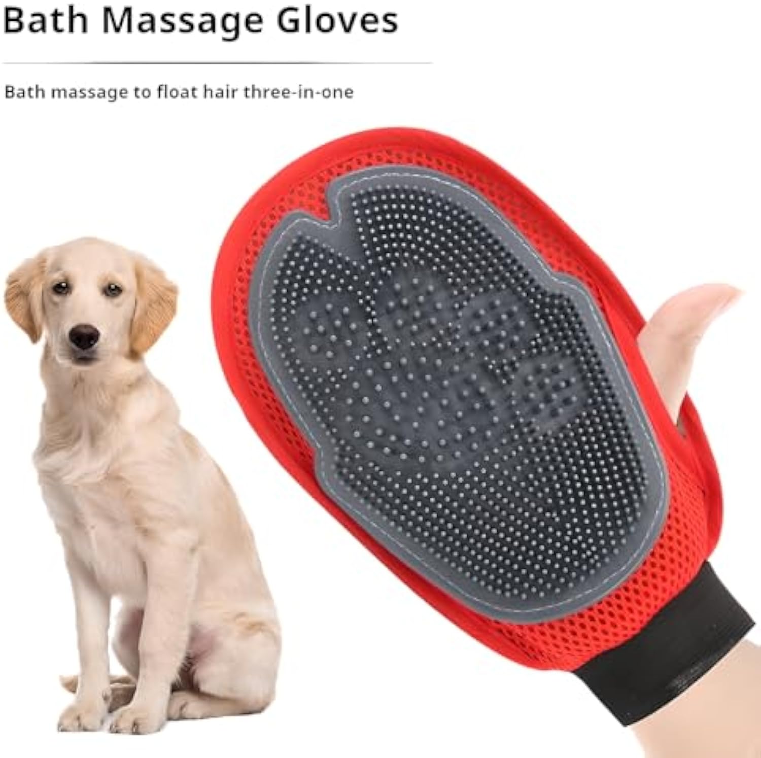 Pet Grooming Glove – Dog & Cat Hair Remover Mitt with Bathing Brush