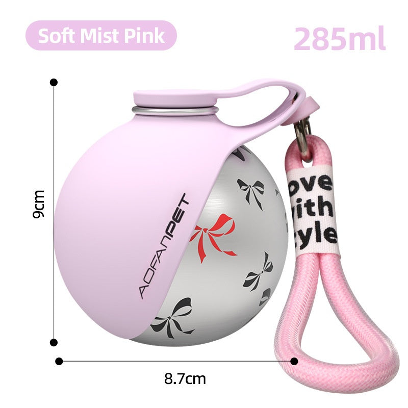 Portable Dog Water Bottle – Stainless Steel Travel Dispenser with Drinking Bowl