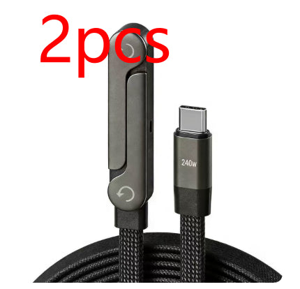 240W Fast-Charging Cable with Foldable Stand – Multi-Device Data & Charging Cable